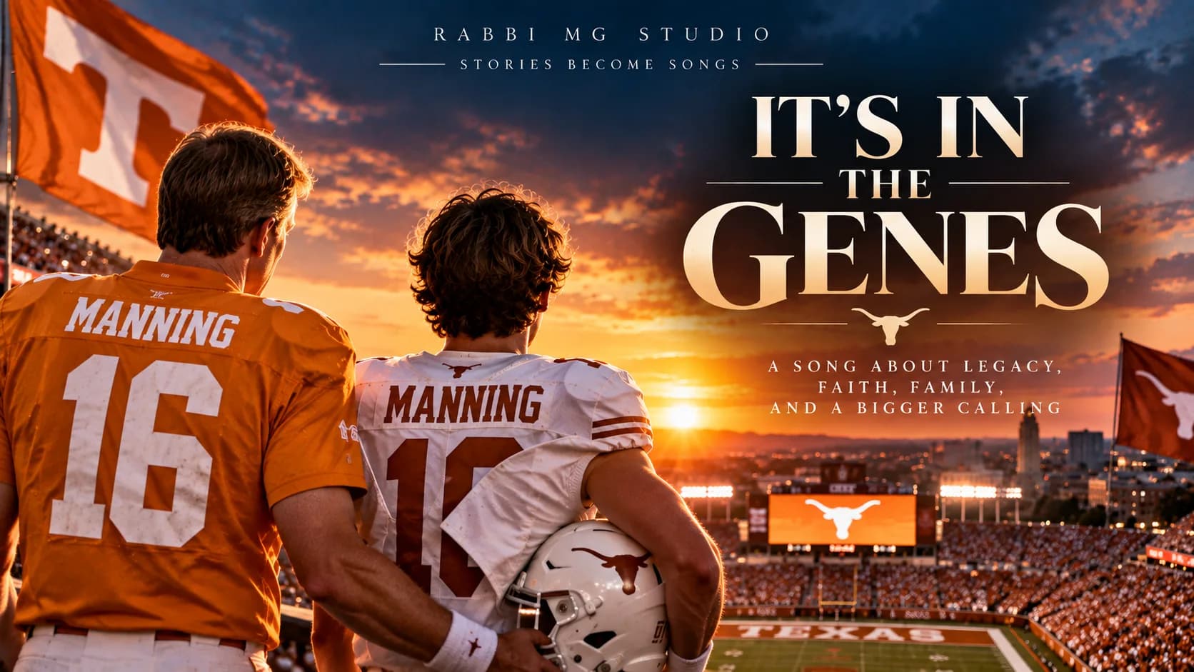 Cover artwork for “It’s in the Genes,” a sports & family custom song