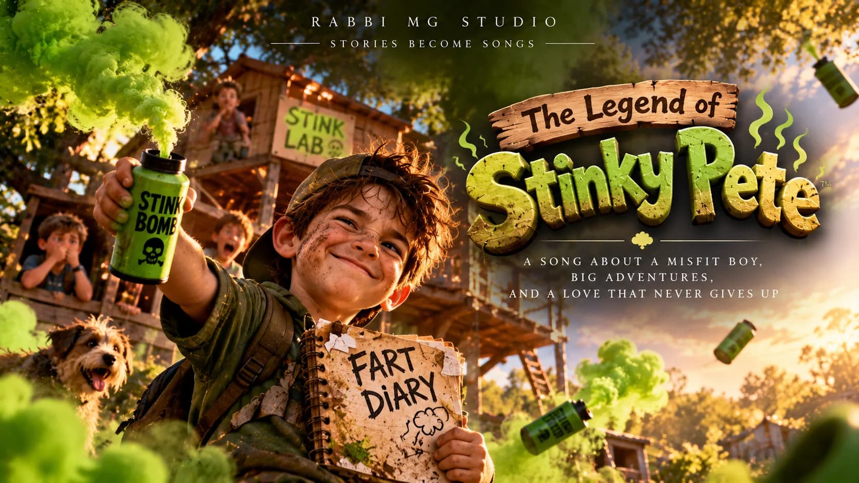 Cover artwork for “The Legend of Stinky Pete,” a kids & family custom song